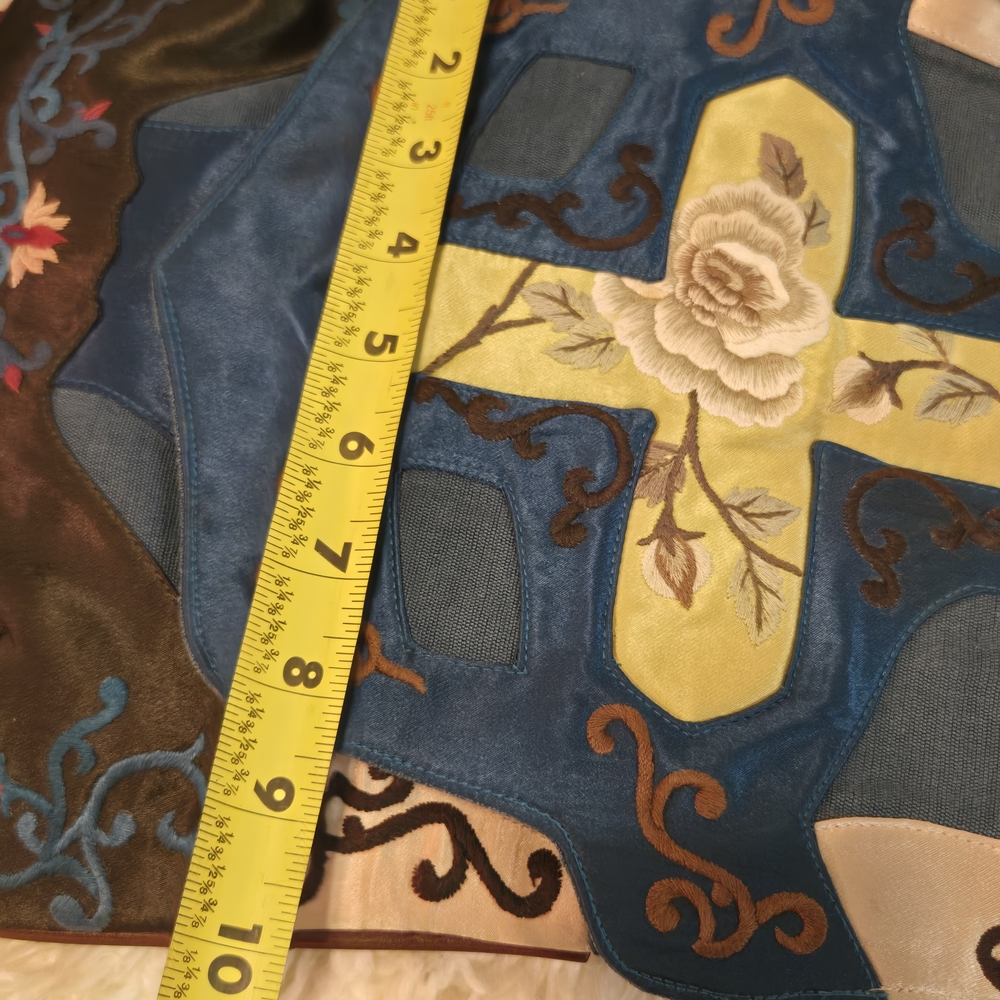 Vintage Blue and Yellow Floral Crossbody Bag - Picture 5 of 8